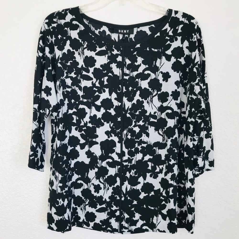 DKNY Sheer Floral BLOUSE S NWT